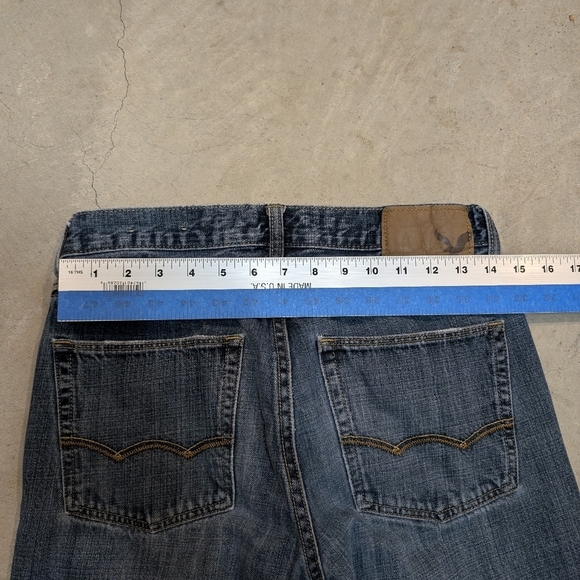 American Eagle Mens 28x32 (28x30.5) Denim Jeans Straight Leg Original Blue - Picture 6 of 6